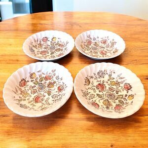 4 STAFFORDSHIRE BOUQUET Johnson Bros England 5" Fruit Dessert BOWLS IRONSTONE